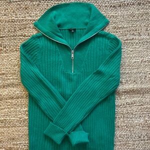 Green Talbots Quarter Zip Sweater